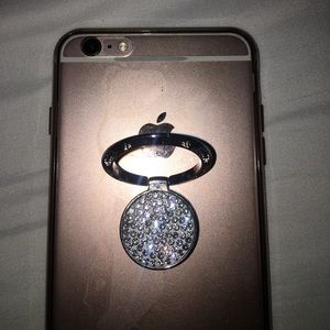 Silver jewel phone ring stand